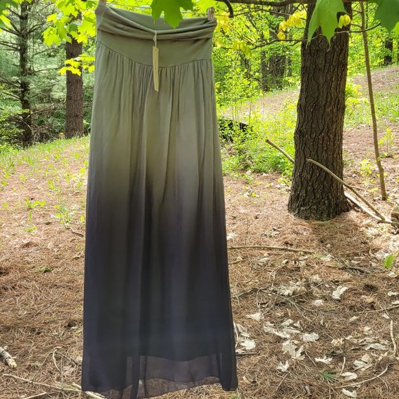 GIUSY, pure silk skirt, S, shades of gray - Picture 1 of 8